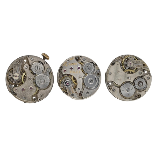 465 - Rolex - Three Rolex wristwatch movements (3)