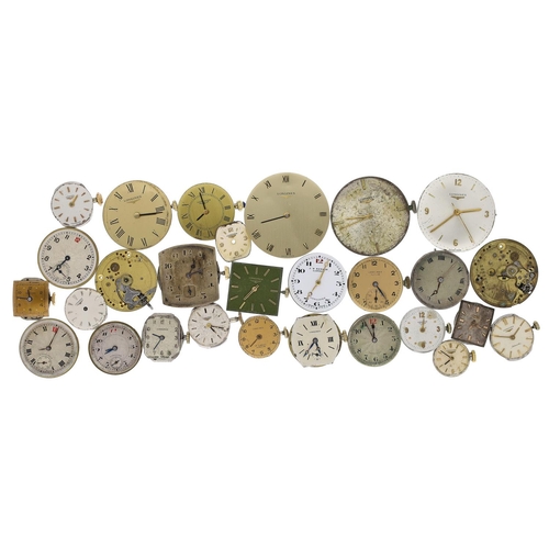 474 - Quantity of Longines wristwatch movements to include cal. 280, L847.3, 428, 1040, 1042, 19.4, 410, 1... 