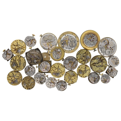 474 - Quantity of Longines wristwatch movements to include cal. 280, L847.3, 428, 1040, 1042, 19.4, 410, 1... 