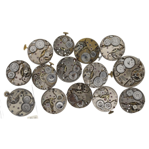 475 - Quantity of wristwatch movements to include Rolex; Unicorn; Rolco; W&D (Wilsdorf & Davis); M... 