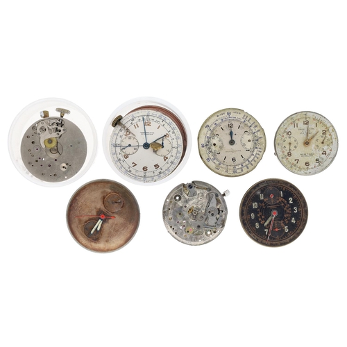 478 - Quantity of chronograph wristwatch movements principally for repair to include Chronographe Suisse; ... 