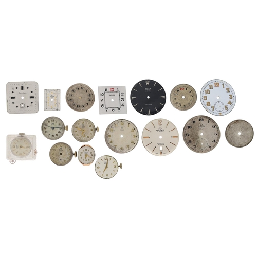 473 - Tudor - Six Tudor wristwatch movements; together with a Tudor wristwatch dial; selection of wristwat... 