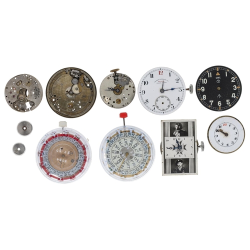 513 - Quantity of wristwatch movements to include CWC Military for repair/spares; Rolex; two Rolex for spa... 