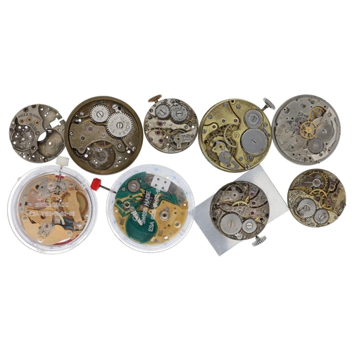 513 - Quantity of wristwatch movements to include CWC Military for repair/spares; Rolex; two Rolex for spa... 