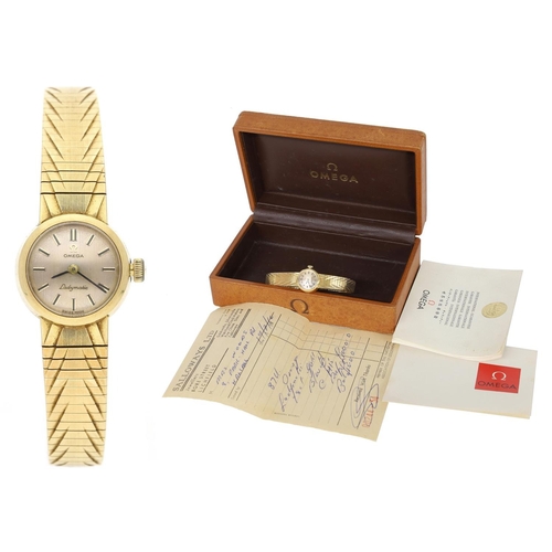 53 - Omega Ladymatic 18ct lady's wristwatch, reference no. BA 7515570 serial no. 1913xxxx, circa 1962, si... 