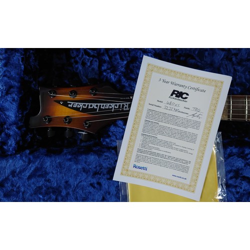 235 - 2022 Rickenbacker 90th Anniversary 480XC electric guitar, made in USA; Body: Tobaccoglo finish; Neck... 