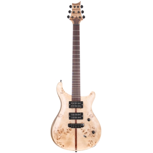 185 - Anthony John Skelton PRS inspired electric guitar; Body: sapele core with burr poplar front and zebr... 