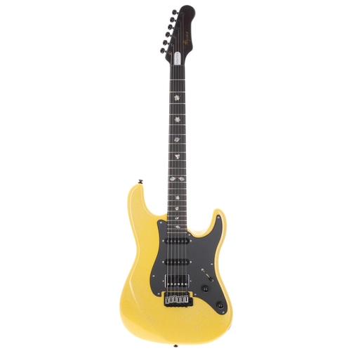 195 - 2024 Haynes Inflection electric guitar, made in England; Body: yellow sparkle finished alder; Neck: ... 