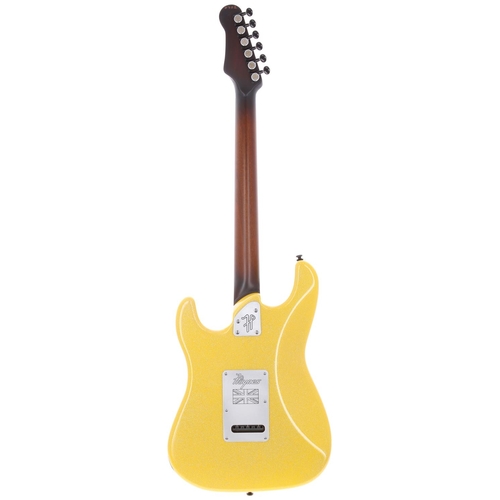 195 - 2024 Haynes Inflection electric guitar, made in England; Body: yellow sparkle finished alder; Neck: ... 