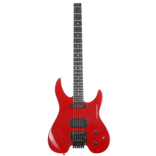 220 - Late 1980s Steinberger GM1T electric guitar, made in USA; Body: red finish, surface scratches and va... 