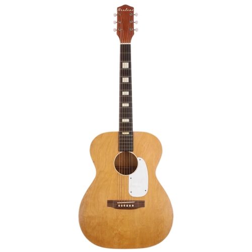 224 - 1960s Airline H7078 acoustic guitar, made in USA; Back and sides: birch laminate, various minor scra... 