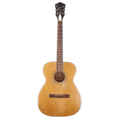 225 - 1960s Harmony Sovereign H1203 acoustic guitar, made in USA; Back and sides: mahogany, light scratche... 