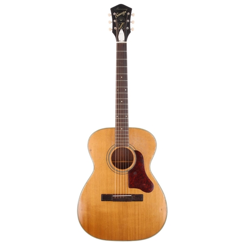 226 - 1960s Harmony Sovereign H1203 acoustic guitar, made in USA; Back and sides: mahogany, light dings an... 