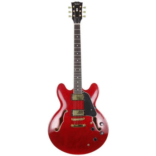 233 - 2015 Tokai UES68 semi-hollow body electric guitar; Body: trans cherry finish, a few light dings and ... 