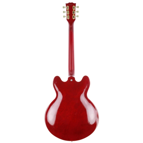 233 - 2015 Tokai UES68 semi-hollow body electric guitar; Body: trans cherry finish, a few light dings and ... 