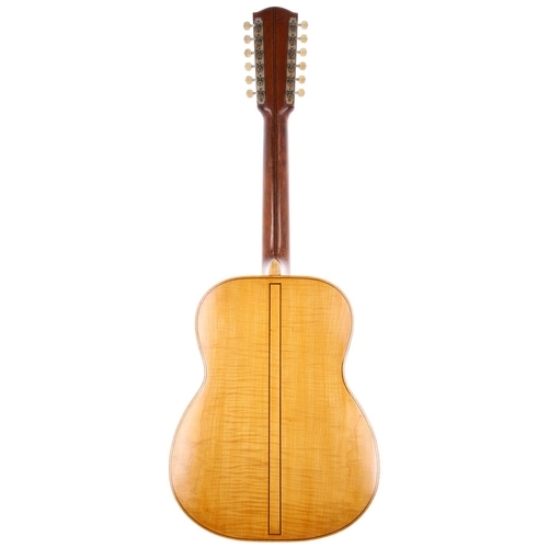 240 - 1966 Anthony Zemaitis twelve string acoustic guitar, made in England; Back and sides: natural maple,... 