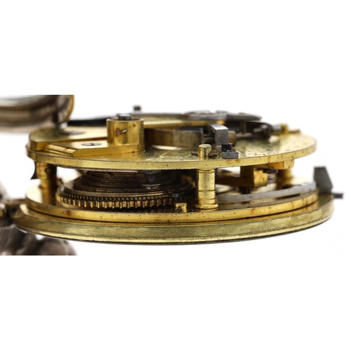 684 - John Roger Arnold, London -  silver pocket chronometer converted to lever, the fusee movement signed... 