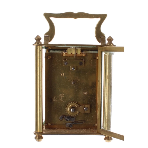 1237 - Duverdrey & Bloquel carriage clock timepiece, the movement back plate bearing the maker's tradem... 