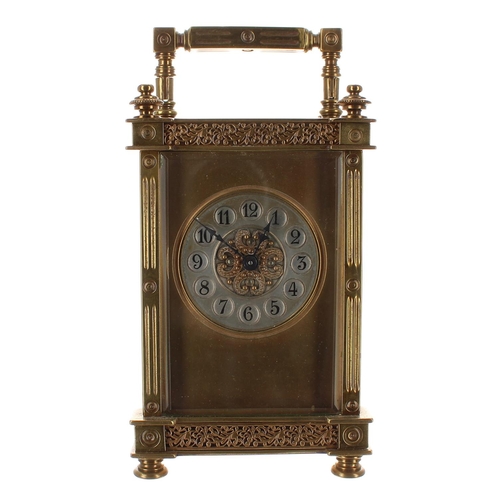 1239 - Ornate carriage clock timepiece, the 1.75