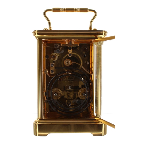 1244 - Fine Matthew Norman repeater and calendar carriage clock with moon phase, the back plate inscribed M... 