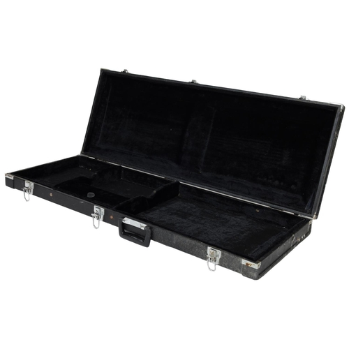 1084 - CB electric guitar hard case; together with a homemade wooden electric guitar hard case and a heavy ... 