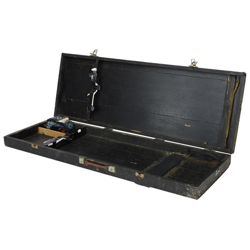 1084 - CB electric guitar hard case; together with a homemade wooden electric guitar hard case and a heavy ... 