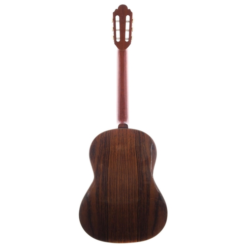 1540 - Interesting nylon string guitar with bowl rosewood back and sides and spruce top (hairline crack to ... 