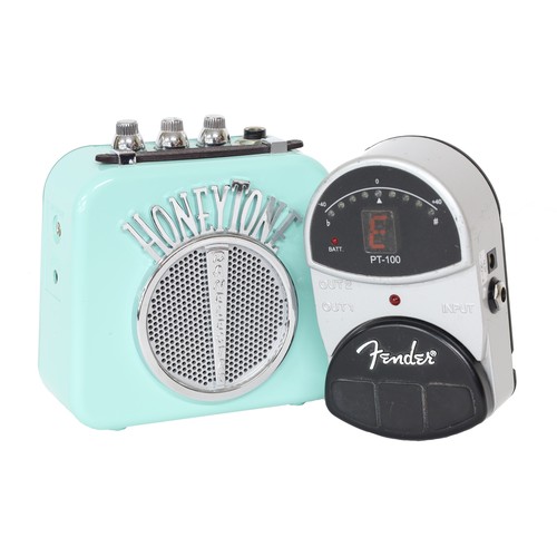 1014 - Danelectro Honey Tone mini guitar amplifier; together with a Fender PT-100 chromatic tuner guitar pe... 