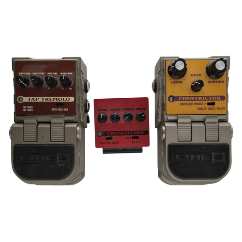 1035 - Line 6 Tap Tremolo guitar pedal; together with a Line 6 Constrictor guitar pedal; also a Line 6 Crun... 