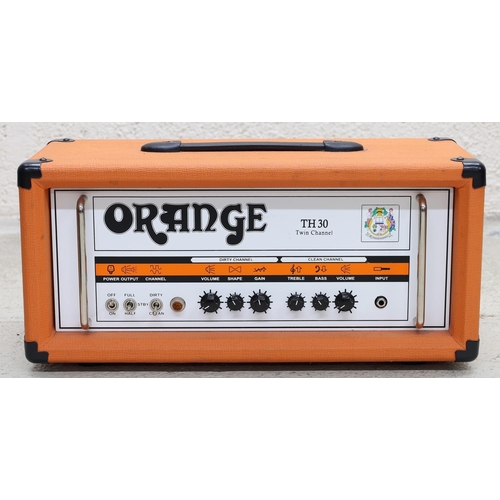 877 - Orange TH30H Twin Channel guitar amplifier head, with dust cover*Please note: Gardiner Houlgate do n... 