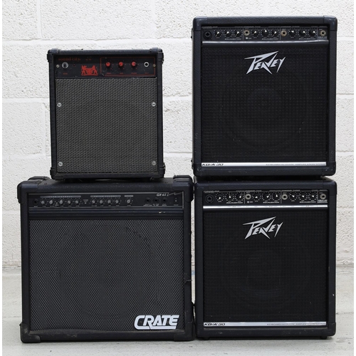 863 - Two Peavey KB/A 30 keyboard/acoustic amplifiers; together with a Crate GX-65 amplifier and a Sound C... 