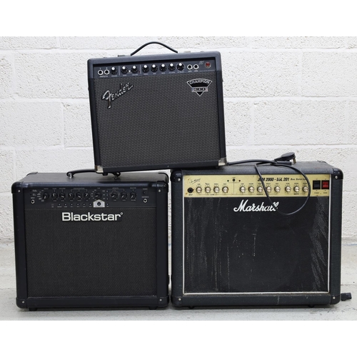 906 - Three amplifiers for spares/repair including a Marshall JCM 2000 Dual Super Lead DSL201, a Blackstar... 