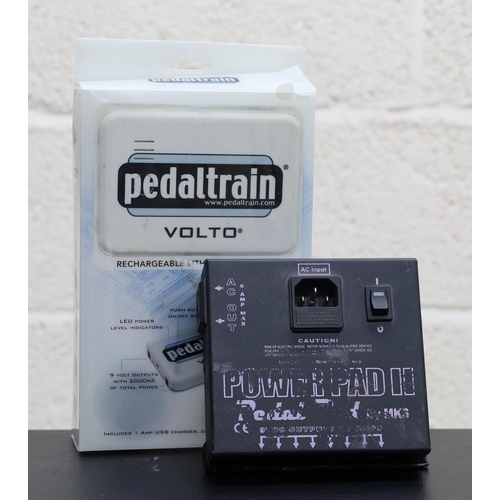 1045 - MKS Power Pad II guitar pedal power unit; together with a PedalTrain Volto rechargeable effects peda... 