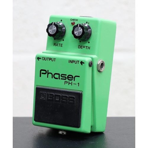 1049 - Boss PH-1 phaser guitar pedal, made in Japan, black label, boxed*Please note: Gardiner Houlgate do n... 