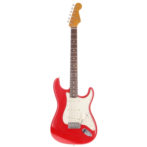 375 - 2003 Fender Mark Knopfler Signature Stratocaster electric guitar, made in USA; Body: Hot Rod Red fin... 