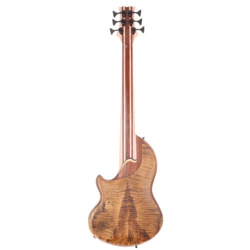 385 - 2018 Greg Barcus Custom six string fretless bass guitar, made in USA; Body: chambered mahogany body ... 