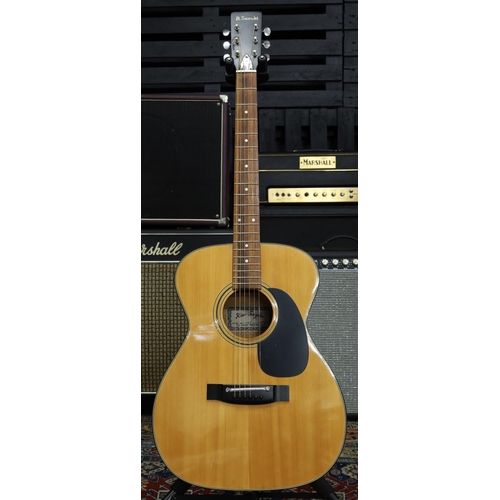 561 - 1970s Kiso Suzuki 9582 acoustic guitar, made in Japan, with laminated mahogany back and sides, and s... 