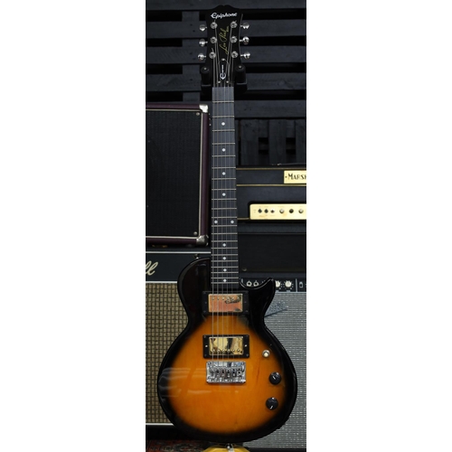 563 - Modified Epiphone Express electric guitar with upgrade Gotoh tuners, Wolfgang Damm Gold Milestone pi... 