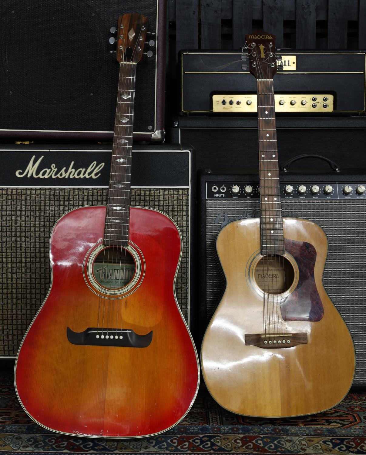 Giannini GS-460 acoustic guitar, with Hiscox hard case