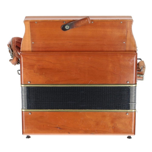 2530 - Good Castagnari four voice melodeon tuned in D/G, with handmade reeds, within the original plush lin... 