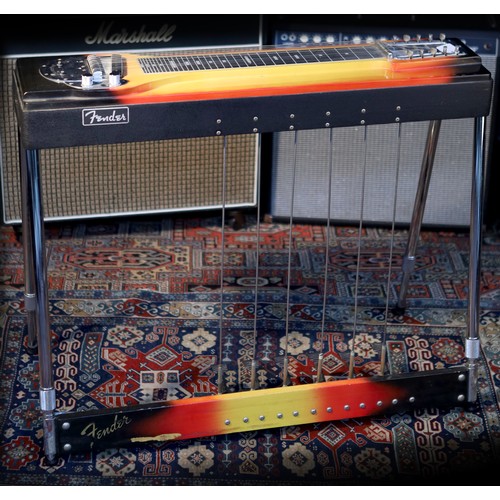 71 - 1965 Fender 800 pedal steel guitar, made in USA, sunburst finish with some minor blemishes, missing ... 