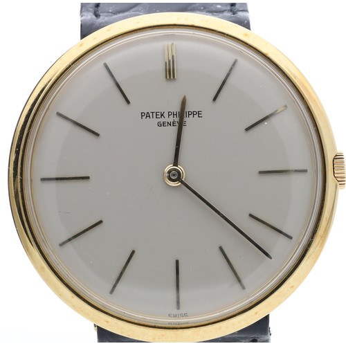 24 - Patek Philippe Calatrava 18ct gentleman's wristwatch, reference no. 2591, case no. 430xxx, silvered ... 