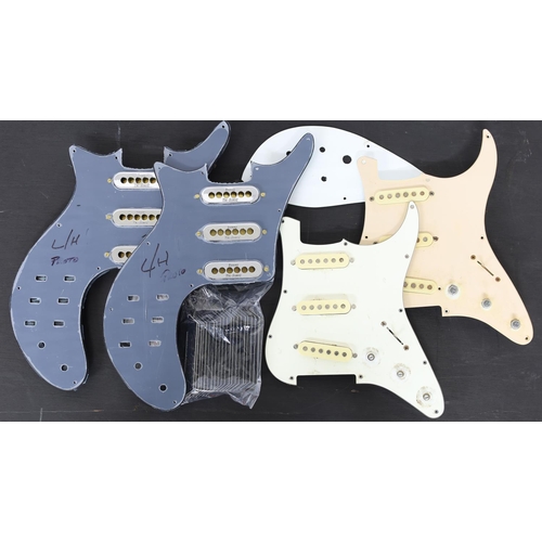 1133 - Four guitar pickguards to include two Brian May Prototype guards loaded with Tri-Sonic pickup housin... 