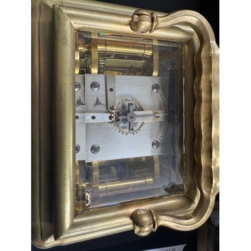 1235 - Good Drocourt giant carriage clock striking on a large bell, the movement back plate stamped with th... 