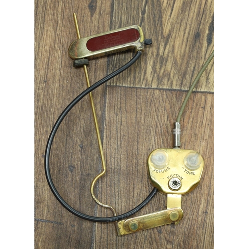1130 - 1968 DeArmond Rhythm Chief gold-plated guitar pickup with mount and controls