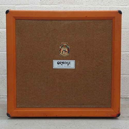 896 - Early 1970s Orange Amplification 4 x 12 speaker cabinet, fitted with only two Celestion Greenback sp... 