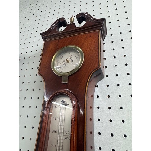 1002 - Mahogany four glass banjo barometer, the 10