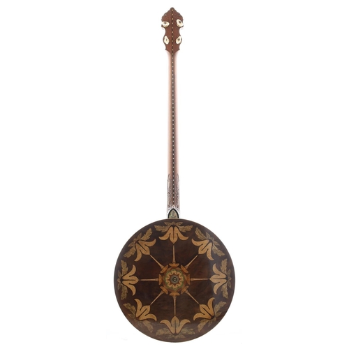 2581 - Rare Ludwig Standard Art-Model plectrum banjo, ser. no. 4175, with geometric inlaid walnut resonator... 