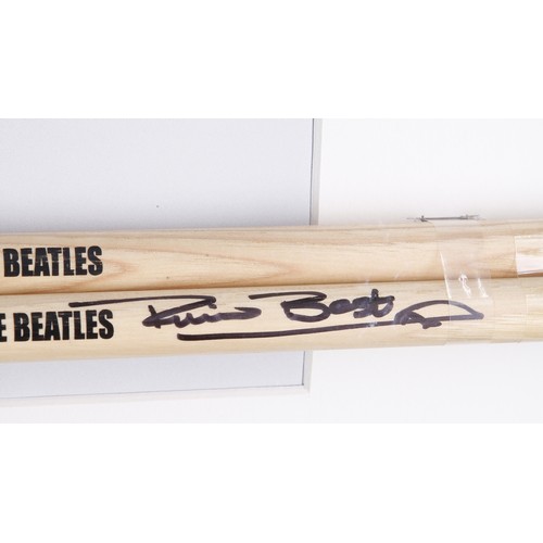 466 - The Beatles interest - pair of autographed 'Pete Best - The Beatles' drumsticks, one signed by Pete ... 