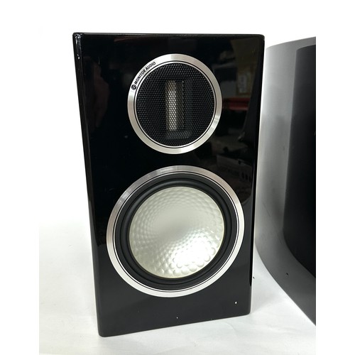 1406 - Monitor Audio Gold 100 speakers, piano black exterior (significant chips to corners)*Please note: Ga... 